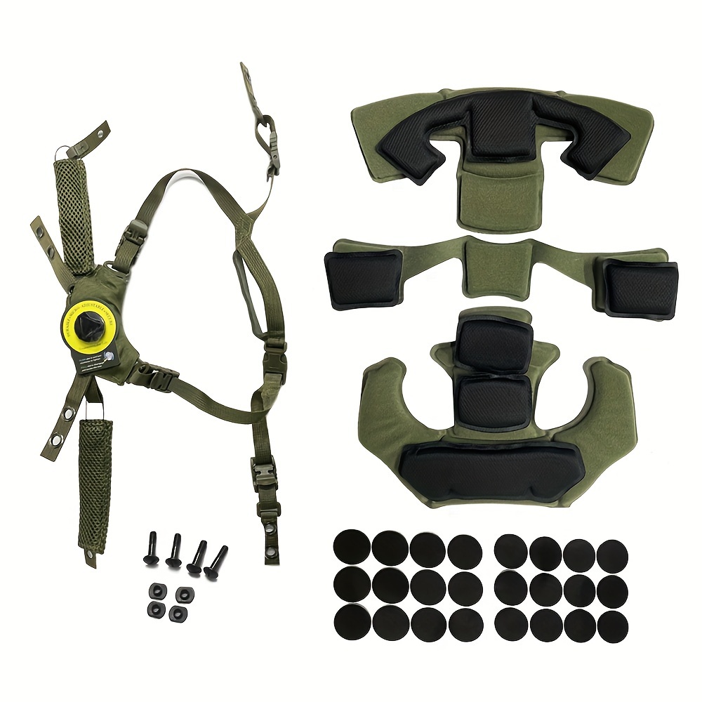 

Tactical Helmet Kit: Adjustable Memory Foam Cushion & Suspension System For Fast Helmets - Enhancing Gen 1 Pad Set With Hook-and-loop Fasteners, Includes Screws, Fits 57-62cm Head