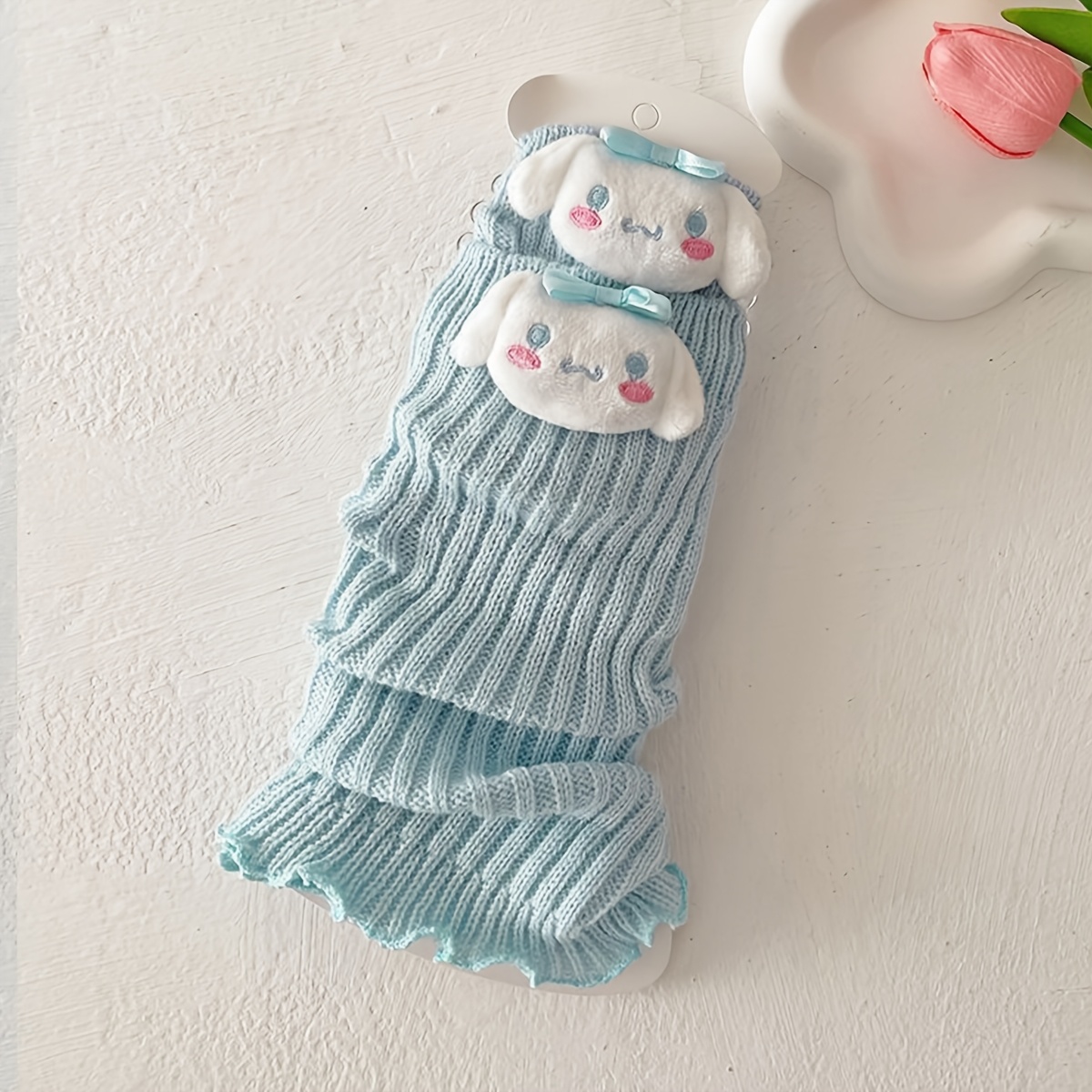 E-shop 1 Paar Sockenärmel für Herbst Winter mit mittlerem Röhrenschaft, mit niedlichen 3D-Cartoon-Beinabdeckungen mit Kulomi, Melody, Pudding Dog, KT