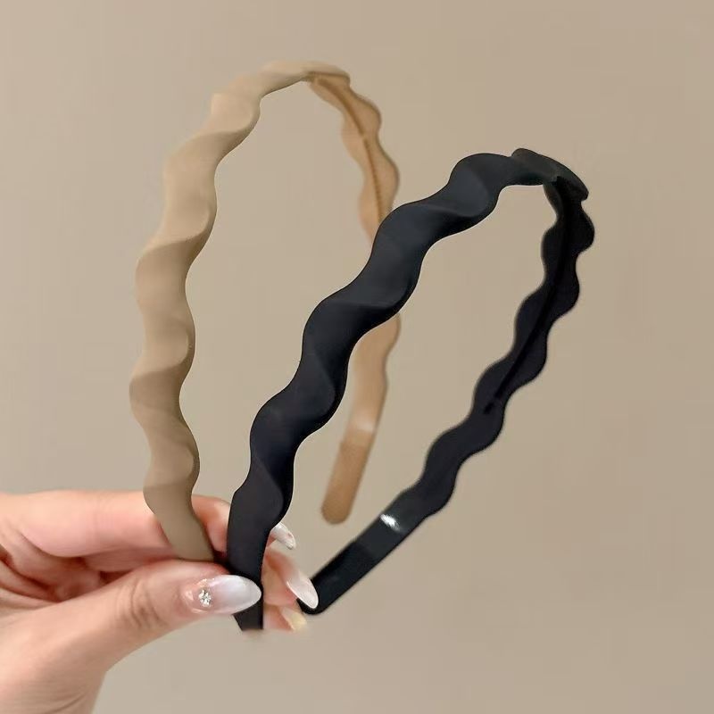 TEMU 2er-Set Matte gewellte Alltags-Stirnband mit hoher Krone Zähnen für draußen, rutschfestes Gesichtswasch-Stirnband, Damen-Haarspangen