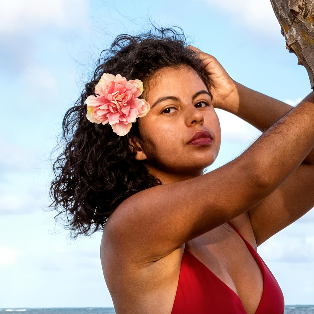 Hawaiianische Blumen-Haarspangen – 4 Bunte Hibiskus-Clips Für Strand & Party