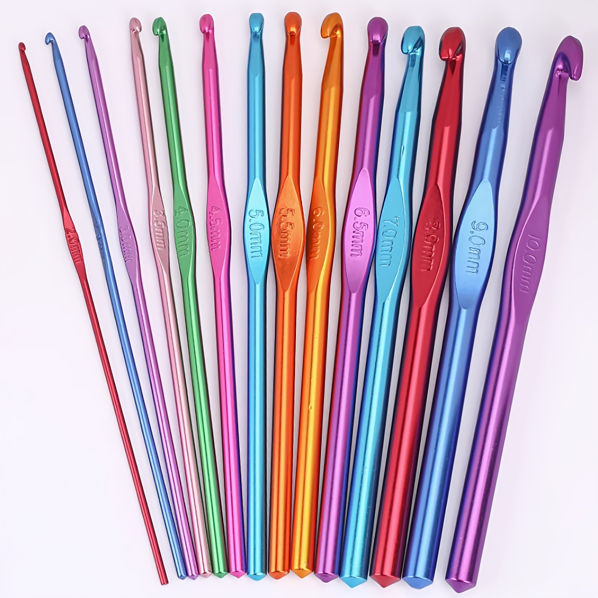 

Ergonomic Aluminum Crochet Hook Set 5/9/12/14pcs, Color Knitting & Crochet Tools For Diy Craft Projects, Sweaters, Scarves, Ideal For Beginners & Craft Enthusiasts