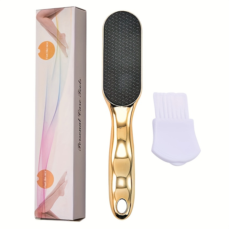Image of Nano Glass Foot File 2pcs Set With Cleaning Brush, Portable -free Dead Skin Remover, Foot Care Tool For Smooth And - Removes Dead Skin,, And Dry Cracked Heels - With Ergonomic For A Comfortable Grip