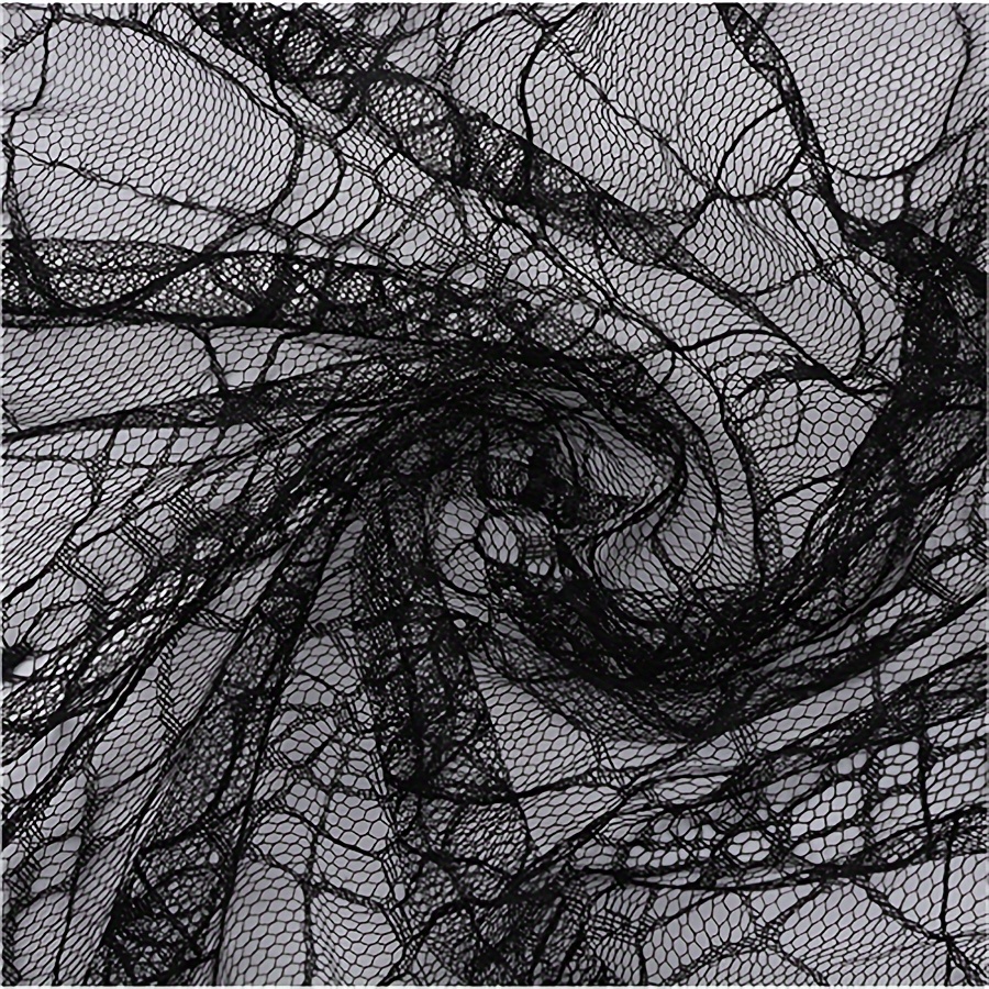 TEMU Hollow Lace Mesh Fabric Soft Web Tulle Clothing Fabric Sewing Tablecloth Headscarf Scarf Material Event Party Halloween Decorations Craft Lining