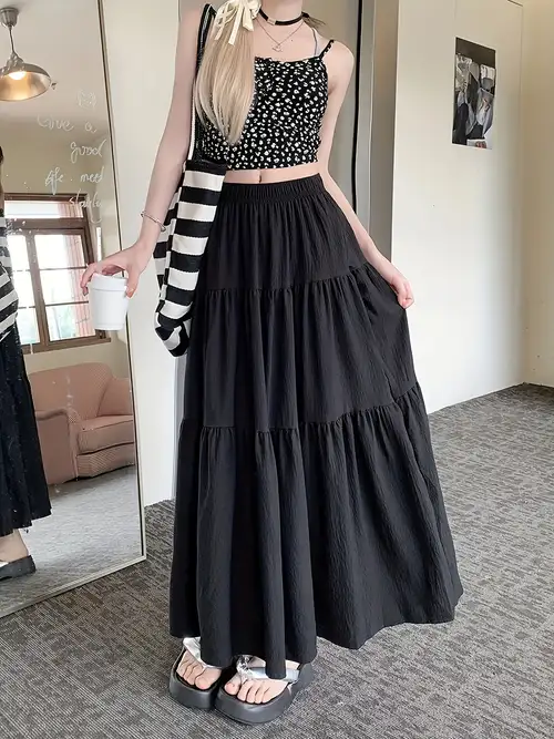 A-Line Umbrella * And Autumn Women'S High-Waisted Long Skirt with Elastic Waistband, Long Skirt with Lining, Beach Party Long Skirt A-Line Umbrella * And Autumn Women'S High-Waisted Long Skirt with Elastic Waistband, Long Skirt with Lining, Beach Party Long Skirt