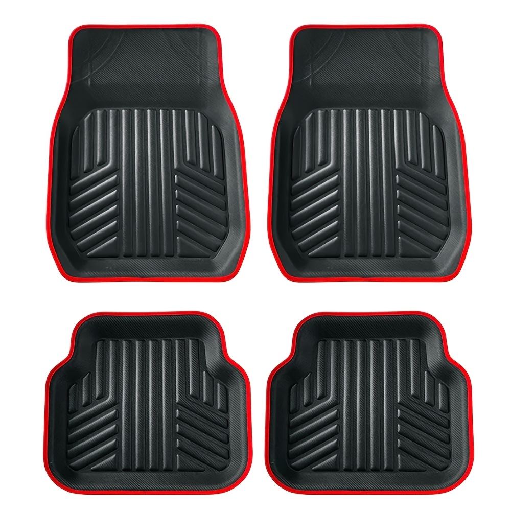 E-shop Universelle PU-Leder-Autofußmatten - 4er-Set, Allwetter 3D-Design, Leicht zu Reinigen, Langlebiger PVC-Schutz für die Meisten Fahrzeuge