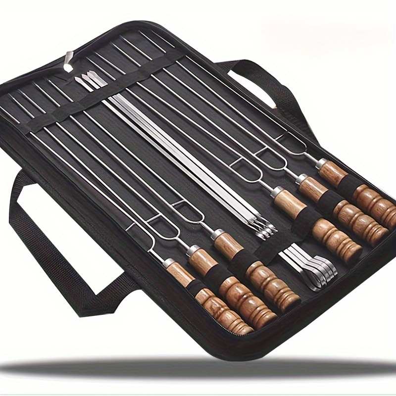 E-shop 10 Stück wiederverwendbare Edelstahl-Grillspieße – für Outdoor-Camping & Indoor-Grillpartys!