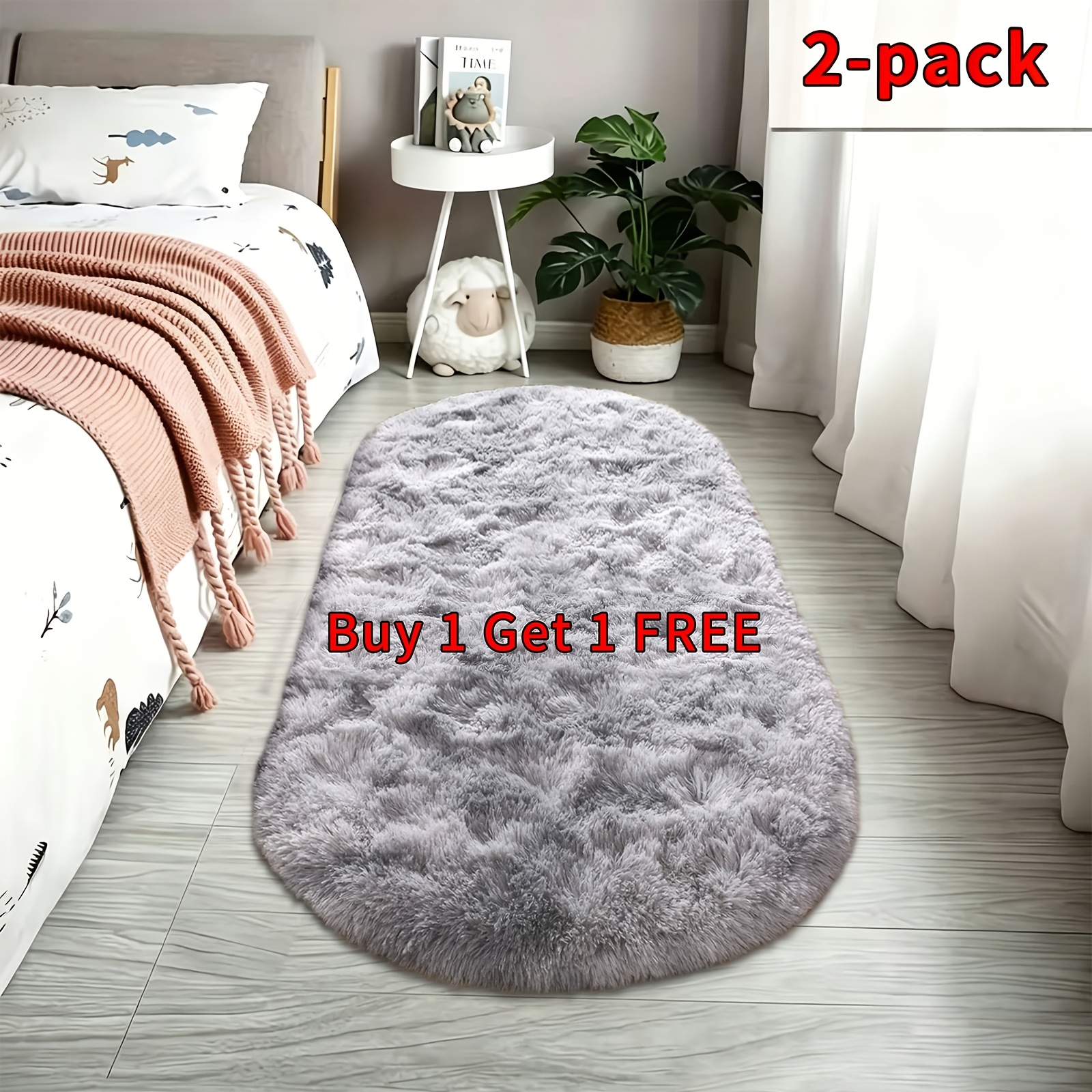 TEMU Tapis de chevet ovale multicolore et , adapté à diverses couleurs et tailles, placé dans ou au chevet, confortable sous les pieds, style cadeau