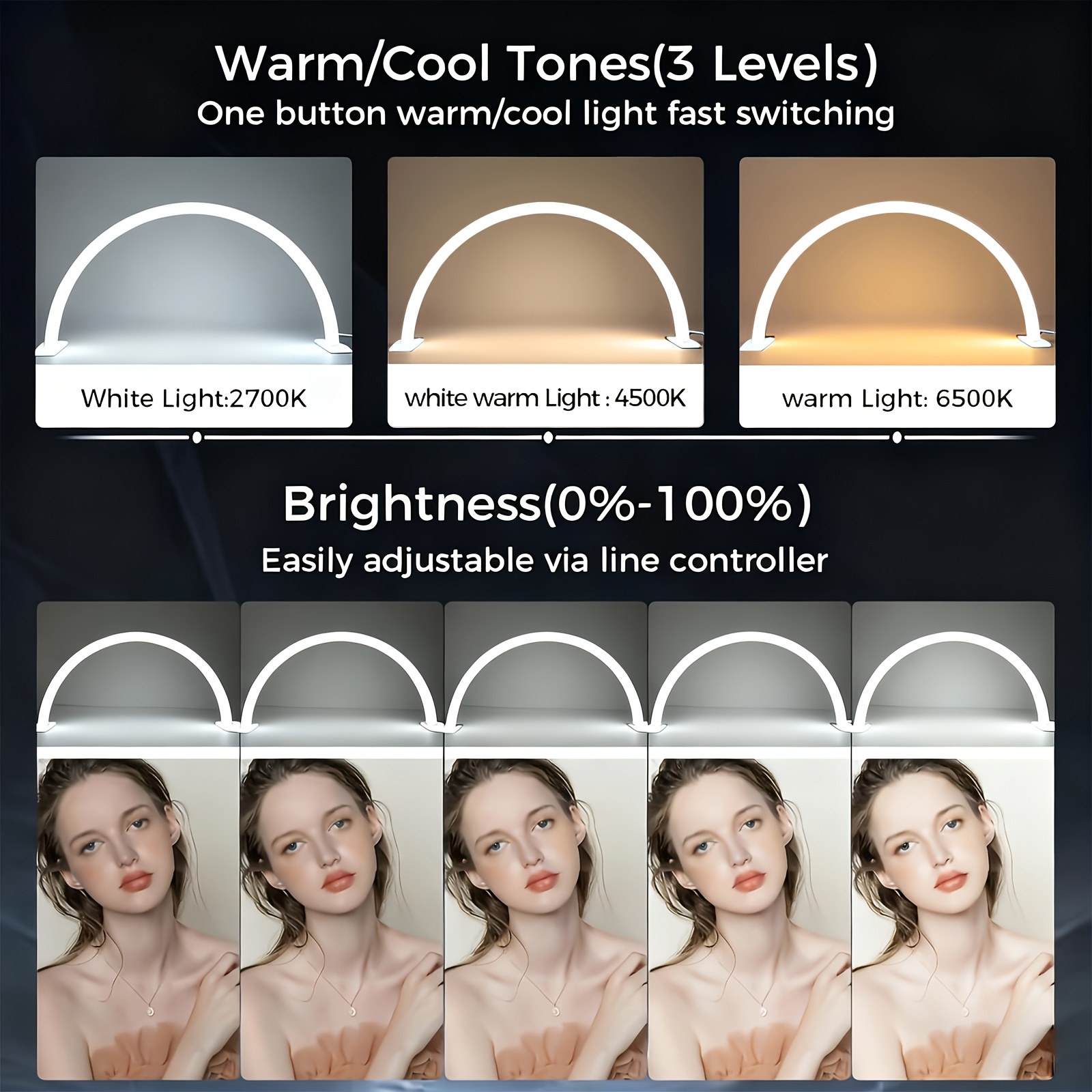 1 pack led nail lamp led eyelash lamp half moon lamp facial   moon lamp beautician technology lamp for gel polish   tattoo ideal for salon   white Product details 4