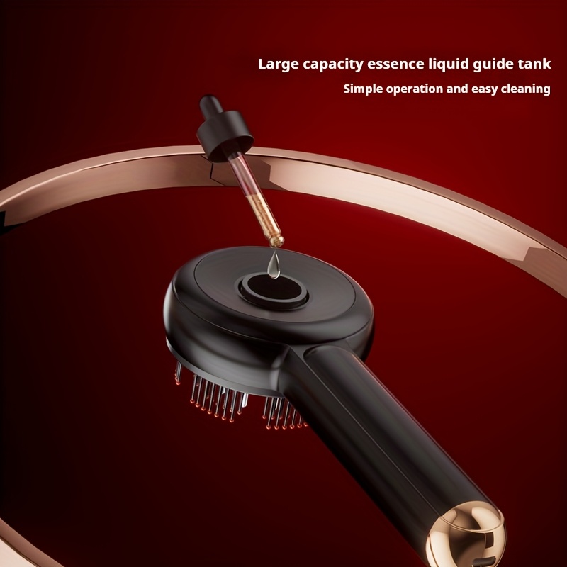 rechargeable electric scalp massager with vibrating massage and essential oil dispenser ideal for head relaxation and   hair care device   care tool ergonomic grip details 4