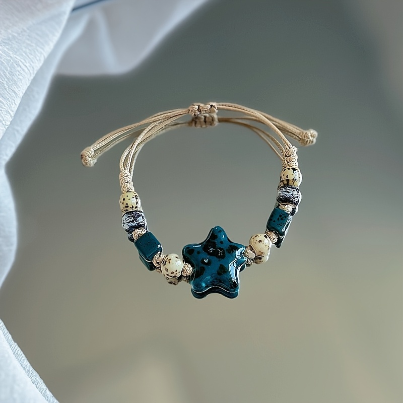 Star Claw Ceramic Bracelet Adjustable Boho Ethnic Jewelry Unique Gift for Women