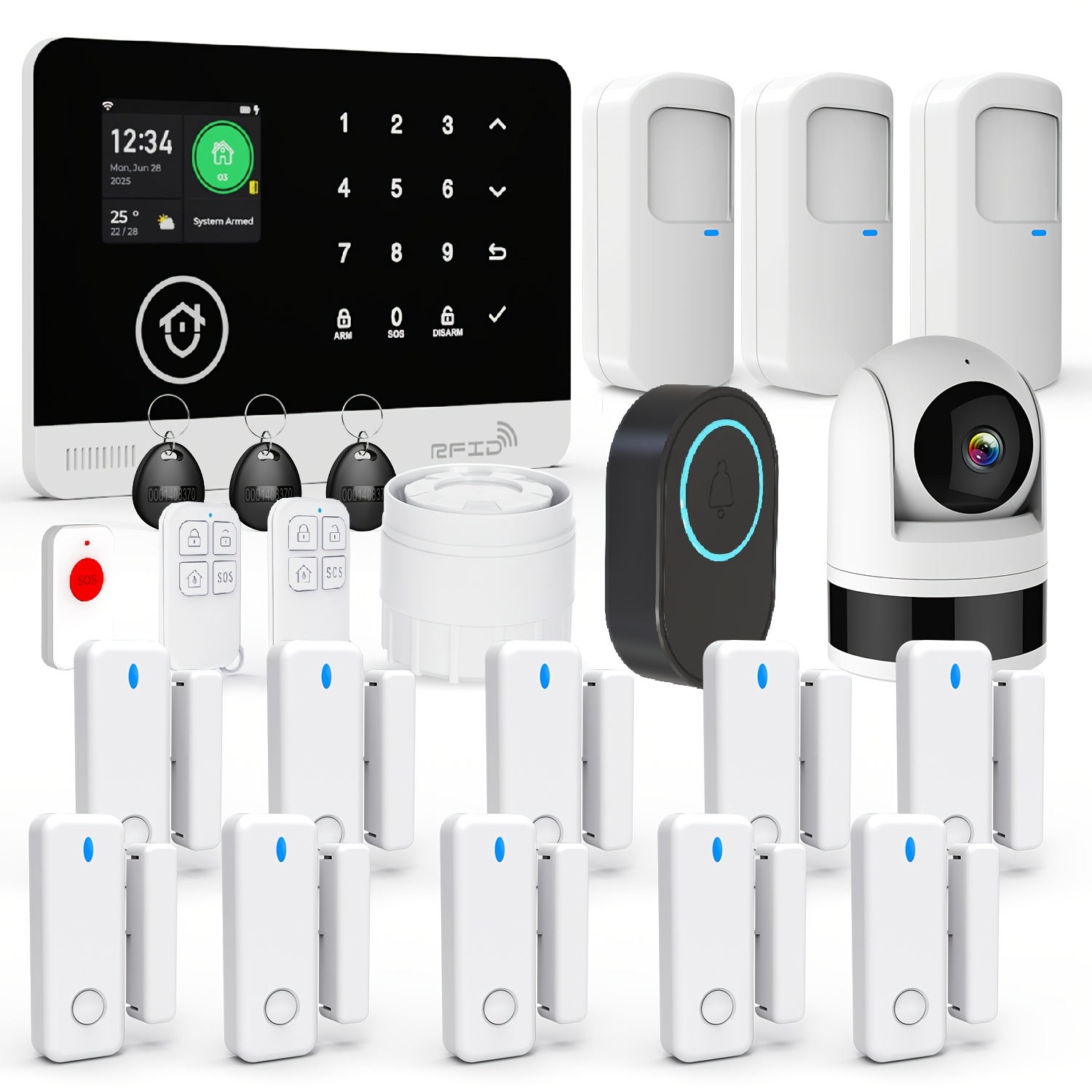 Image of Tugard Wifi+gsm Smart Home Villa Security Alarm System With Camera, Compatible With Alexa & Google, Motion Detector, Door And Window Sensors, Burglar System, No Monthly Fee