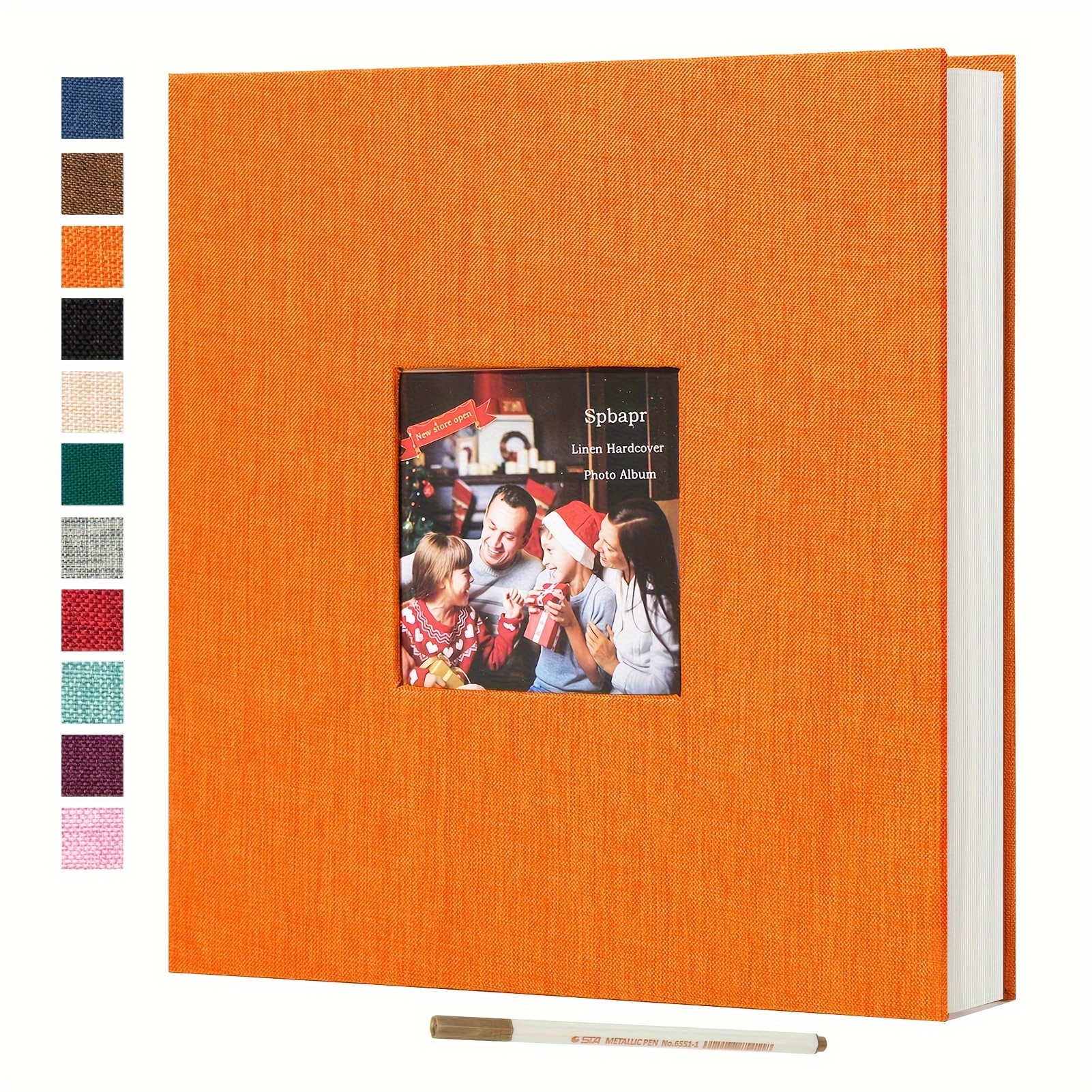 Large 40-page Album With Metal Marker Pen - Light Gray, 4x6 And 8x10 Photo Sizes, Self-adhesive For Weddings, Anniversaries, Memories