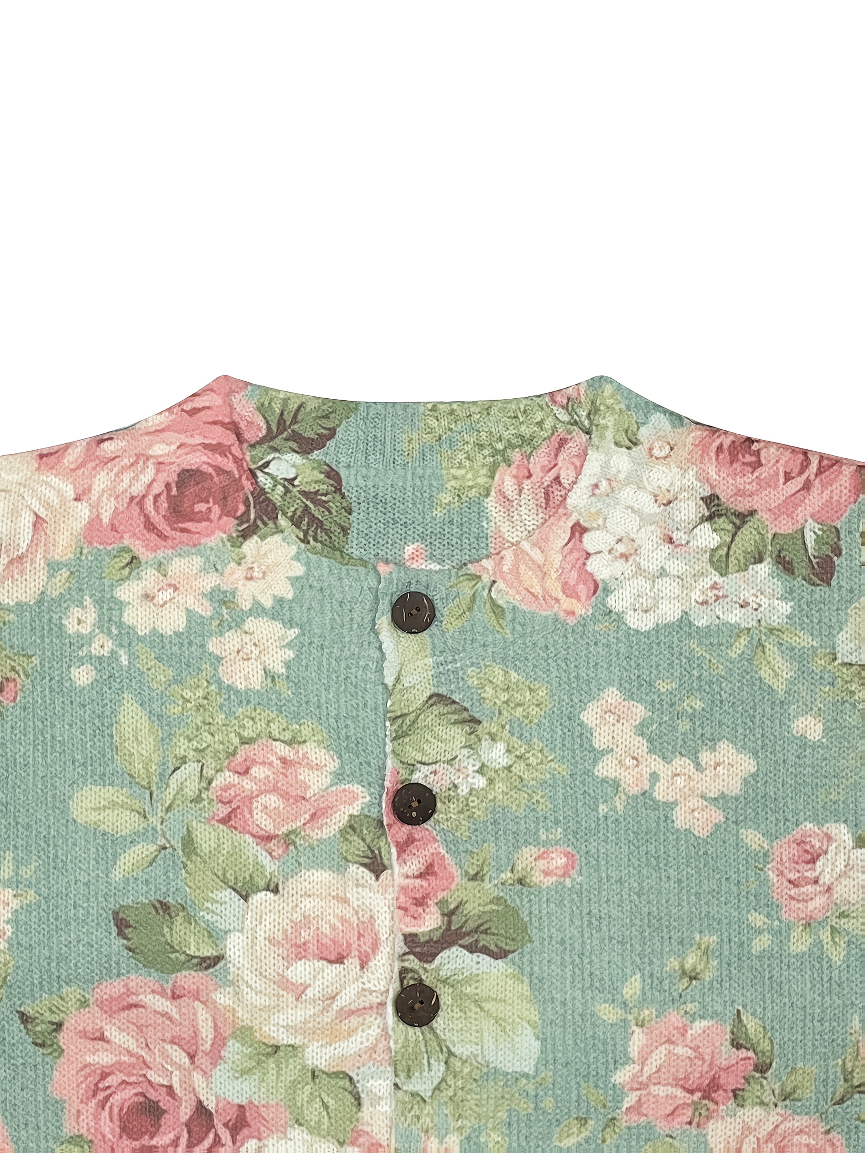 style floral print cardigan lightweight button front sweater with all over multicolor floral pattern round neck button details hand     season layering piece for casual or dressy outfits cardigan sweater detailed buttonwork
