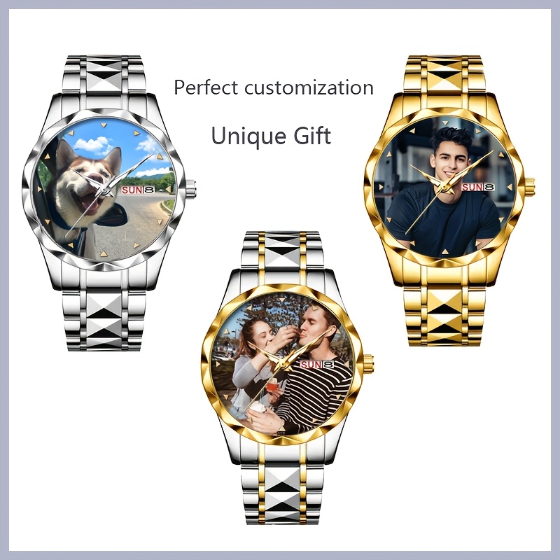 Personalized Photo/Text Watch with Customizable Dial for Men