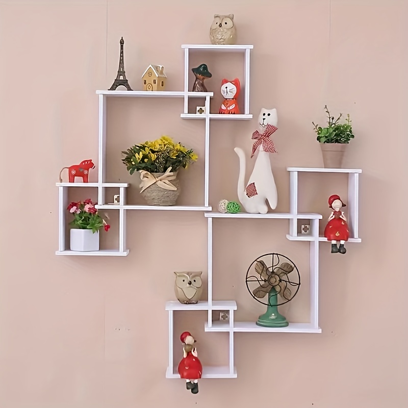 

1 Piece 3 Square Rack Wall Shelf Rack Living Room Homestay Cafe Background Wall Decoration Rack