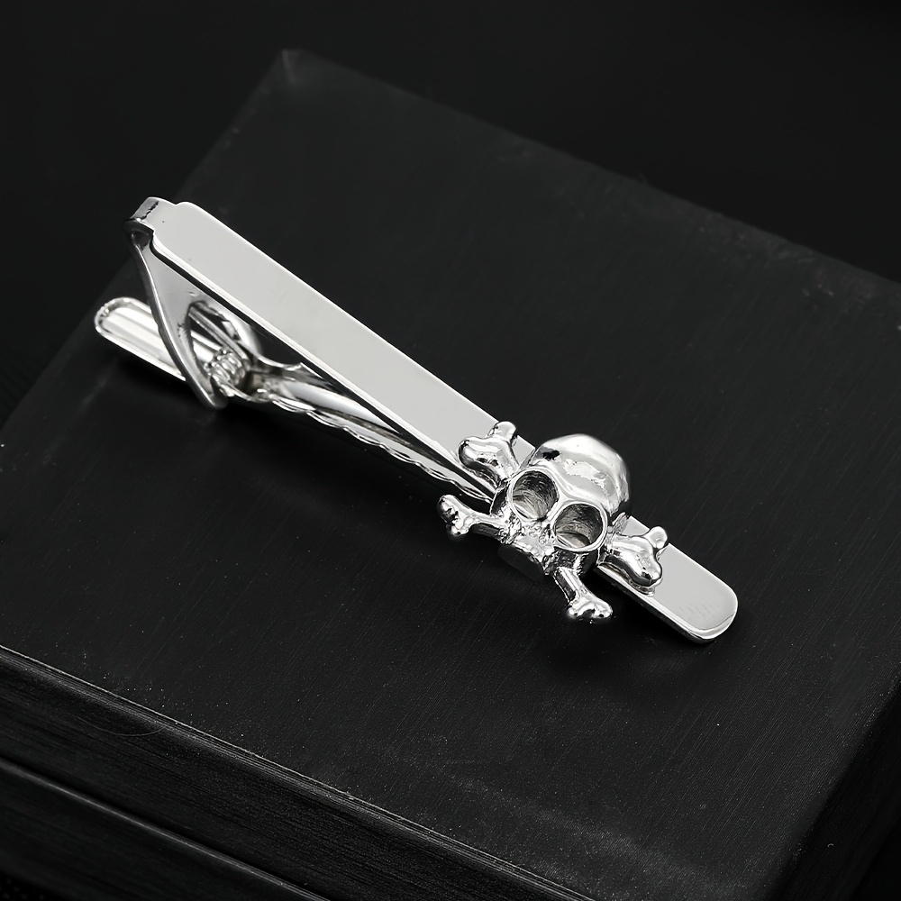 1pc Fashion Pirate Skull Head Tie Clip Creative High-end Suit Shirt All-match Decor Accessory