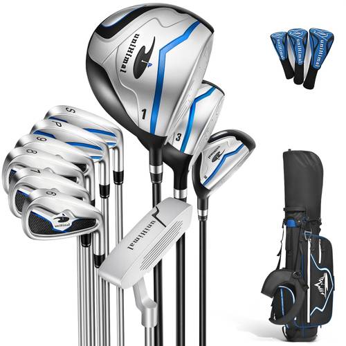 mens golf club set 13 16pcs complete set with driver woods irons pw sw putter stand bag and headcovers