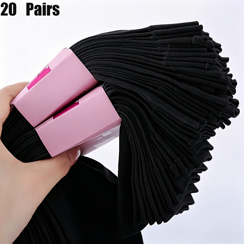 TEMU 20-pair Women's Thickened Socks | Strong, Durable, Breathable, Stretchy Solid Color Short Socks | Suitable For Daily Wear, A Fashion Essential,