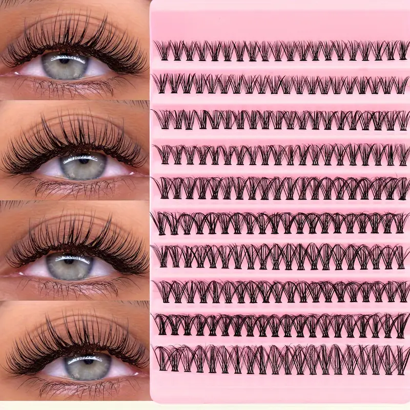 fengxiu eyelash 200 clusters 3d dd mixed lengths reusable diy self application d 10 16mm 0 05mm thickness natural extra thick styles multi pack beginner friendly assorted packaging individual cluster lashes for natural anime makeup looks details 3