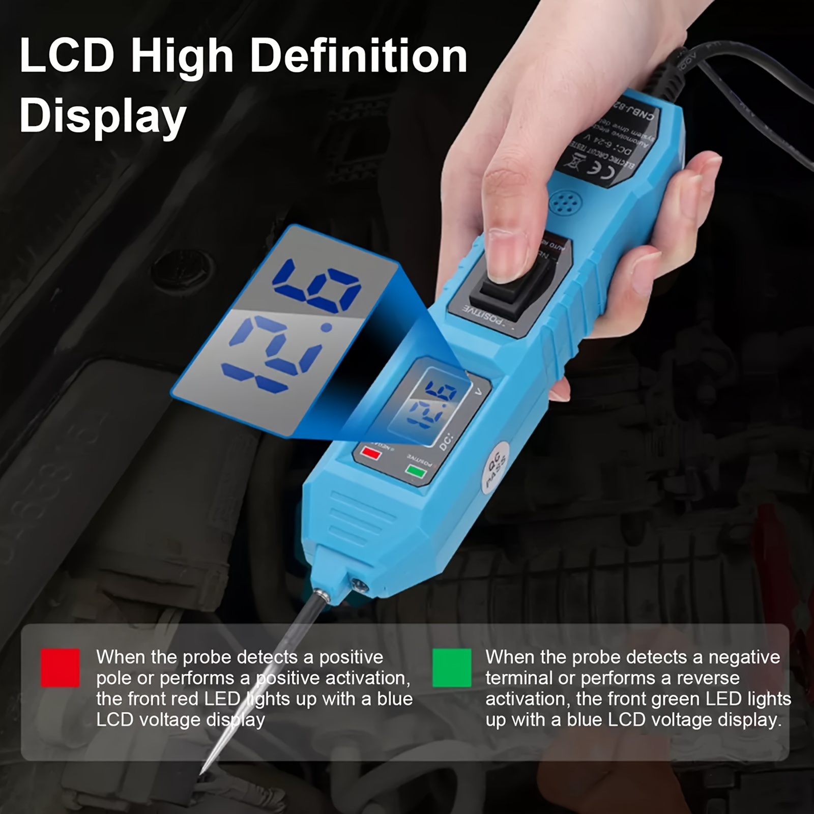 NSIoutlet Multi-Functional Car Power Circuit Tester – 3.5-36V Probe Test Light With Flashlight & 4.5m Lead