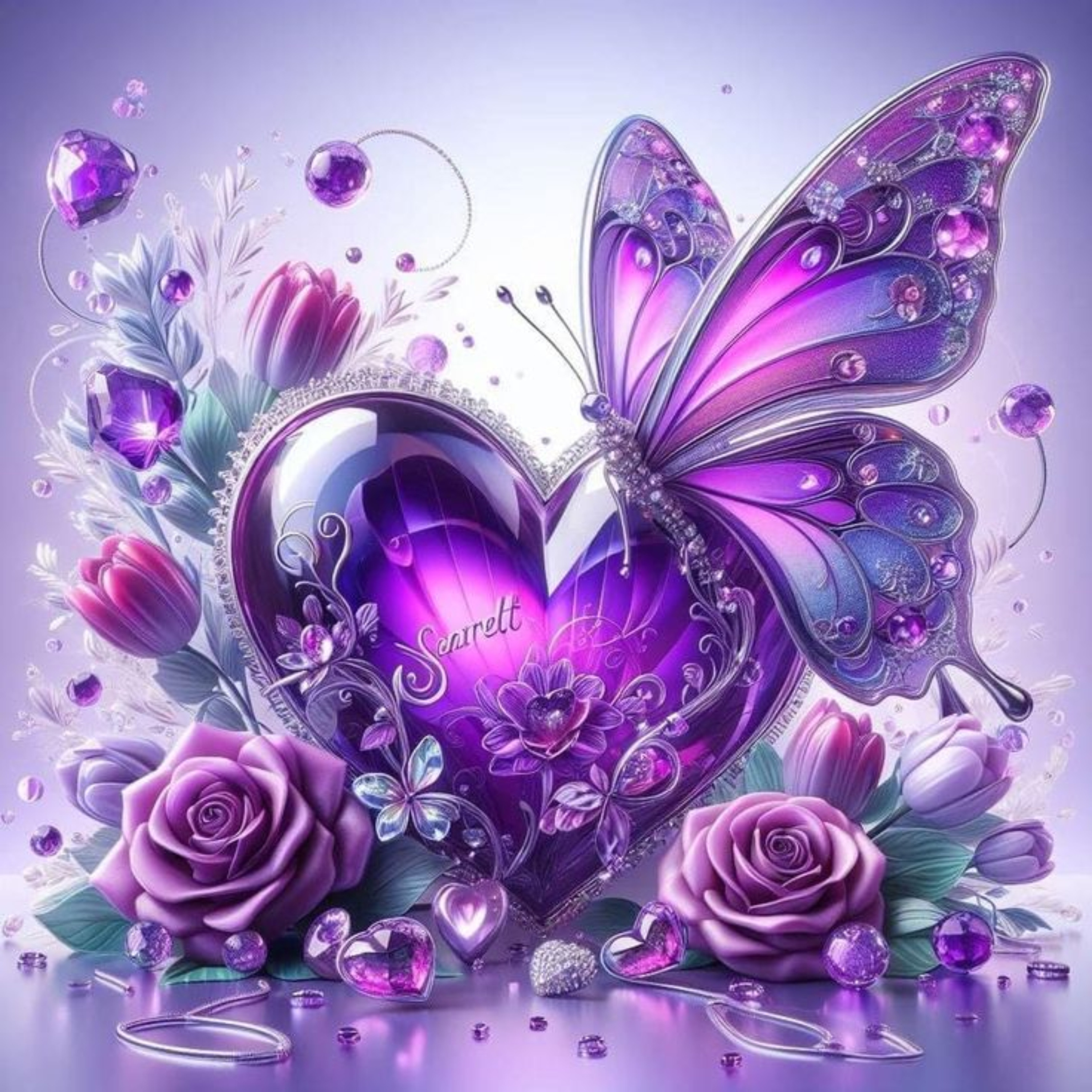 

Purple Butterfly & Floral Diy 5d Diamond Painting Kit For Adults - Drill Canvas, Wall Art Decor Craft Set, 11.81x11.81 Inches