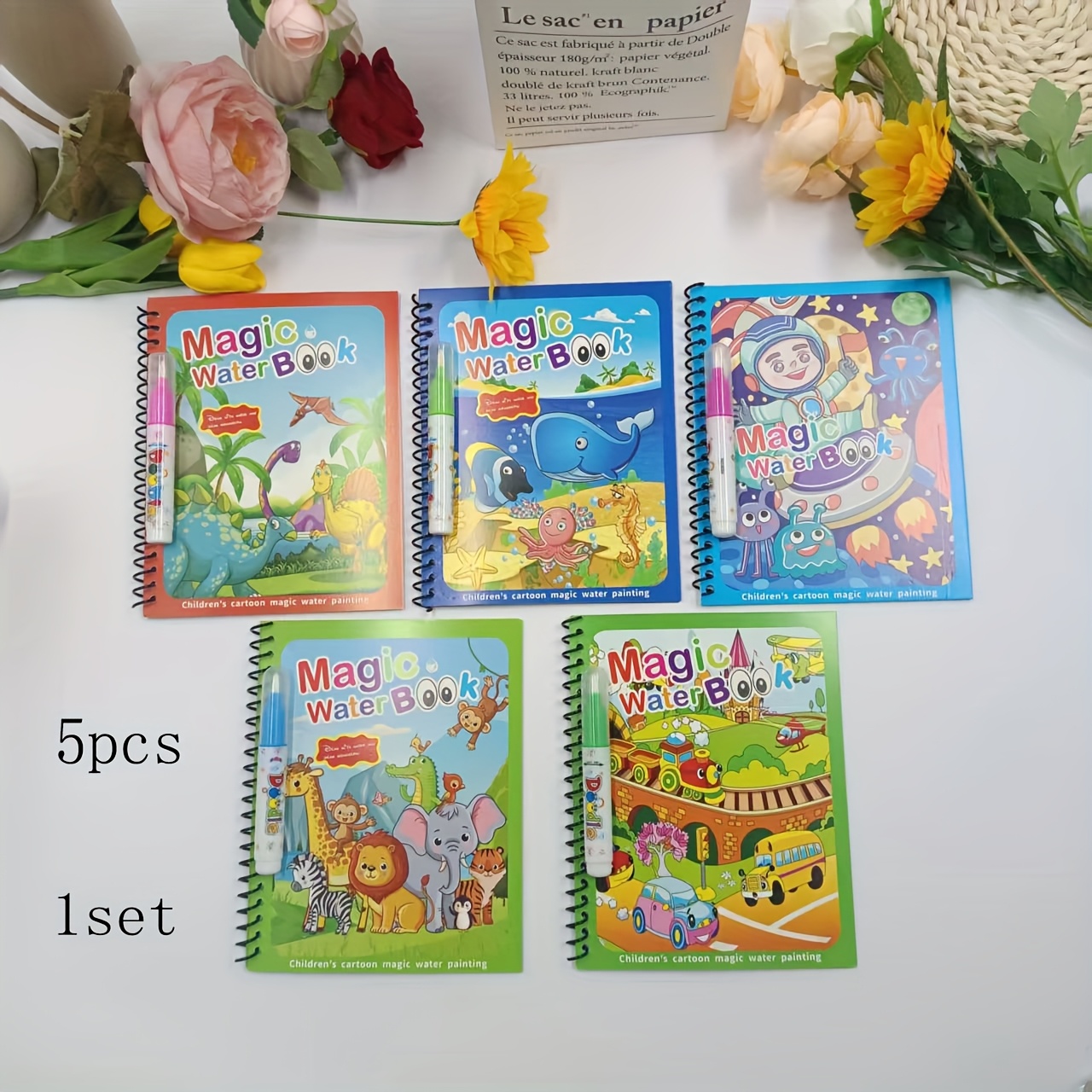  magic watercolor coloring book set with vibrant animal and nature themes reusable and easy to for and beginners ideal for birthdays parties and festivals Product details 9