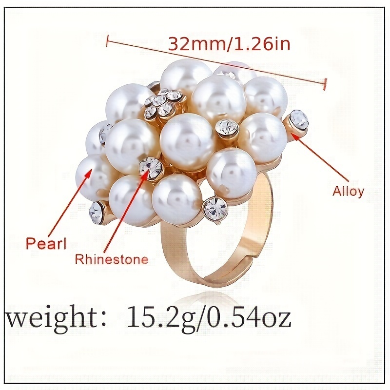 French Romantic Ring with Spherical Stone, Adjustable, Party Accessory