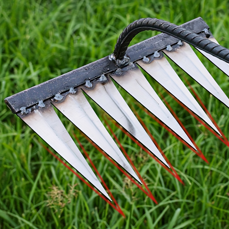 

Heavy-duty 7- Metal Pitchfork - Durable Garden Hand Rake For Weeding, Soil Loosening, And Land Reclamation - Efficient 7-prong Design For Increased Work Efficiency In Gardens And Farms