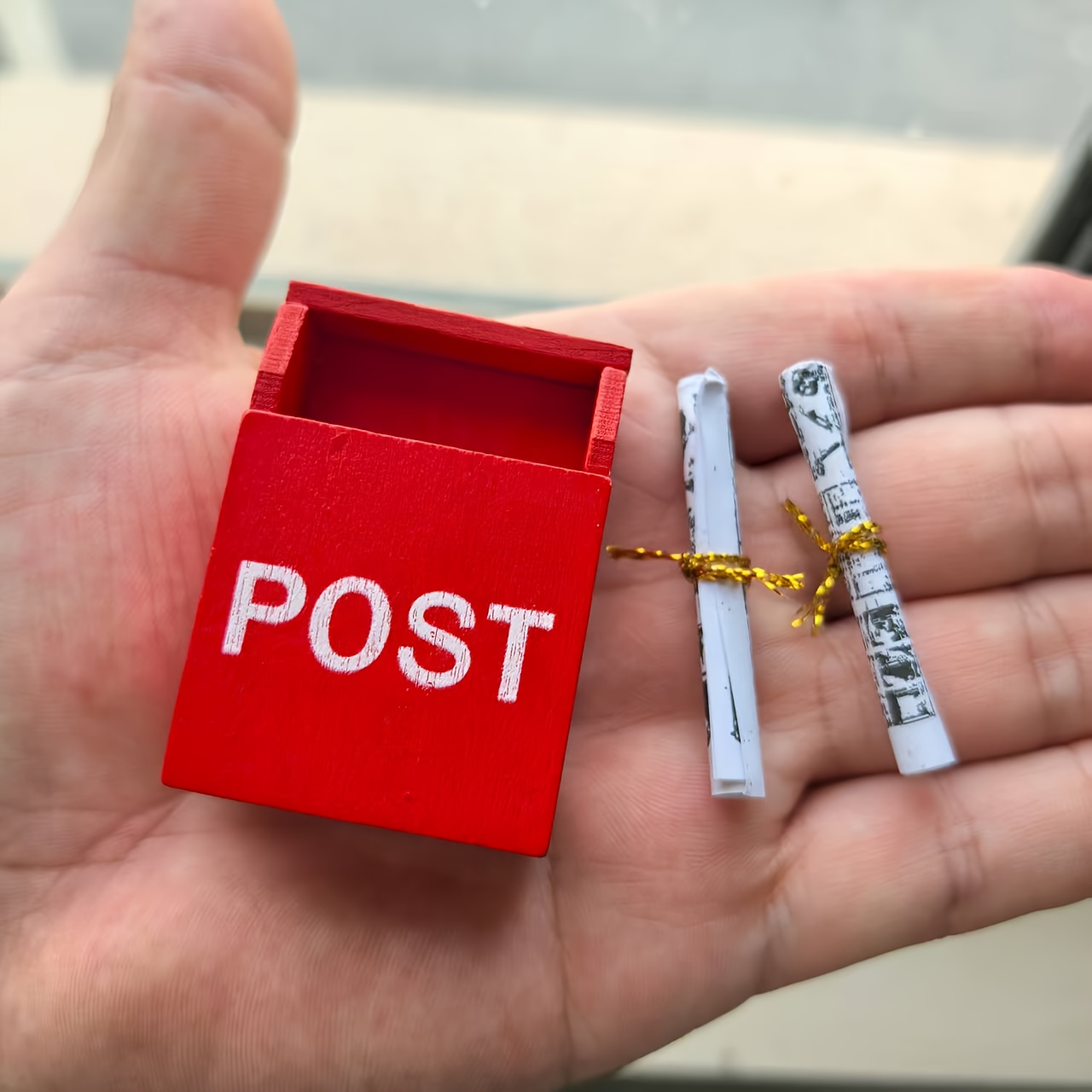 Image of 3pcs Dollhouse Mini Mailbox And Newspaper Decorative Accessories, Suitable For Dollhouses, Diy Scenes, Photography, Collecting, Holiday Parties, No Electricity Required