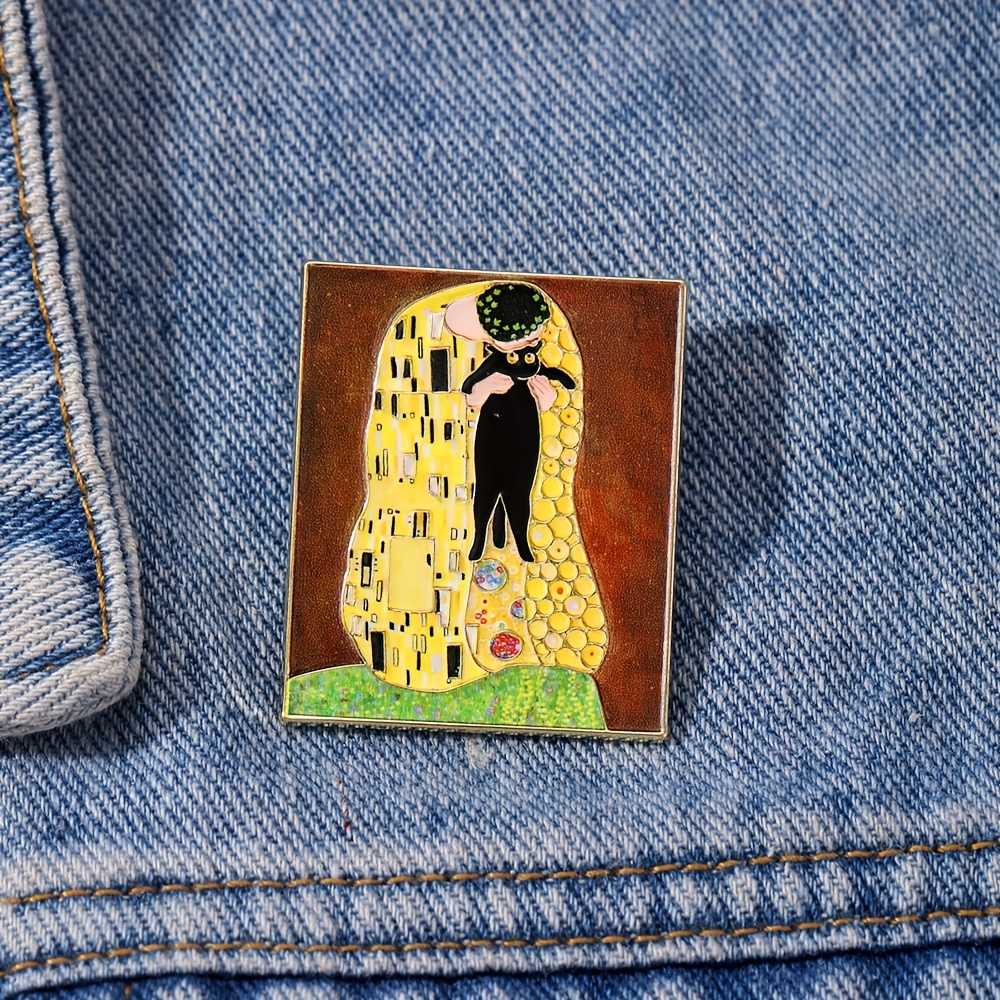TEMU Black Cat Paint Enamel Brooch Pin Fashion Decorative Brooches Ornaments Lapel Bag Badges Jewelry Gifts
