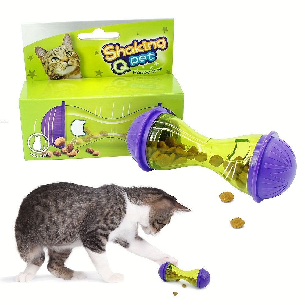 

1pc Interactive Cat Toy - Non-electric Treat Dispensing Bone-shaped Puzzle For Cats, Plastic Material, Accessory, Without Battery