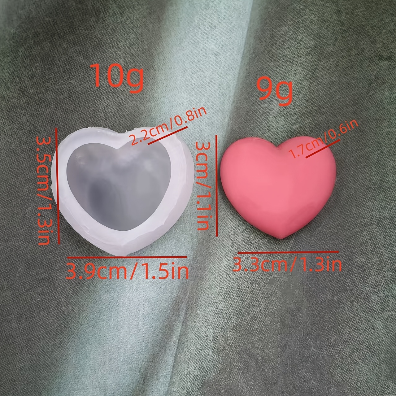 TEMU Stampo in silicone a forma di cuore per candele, aromaterapia, gesso, , ornamento per candele da casa, stampo in silicone