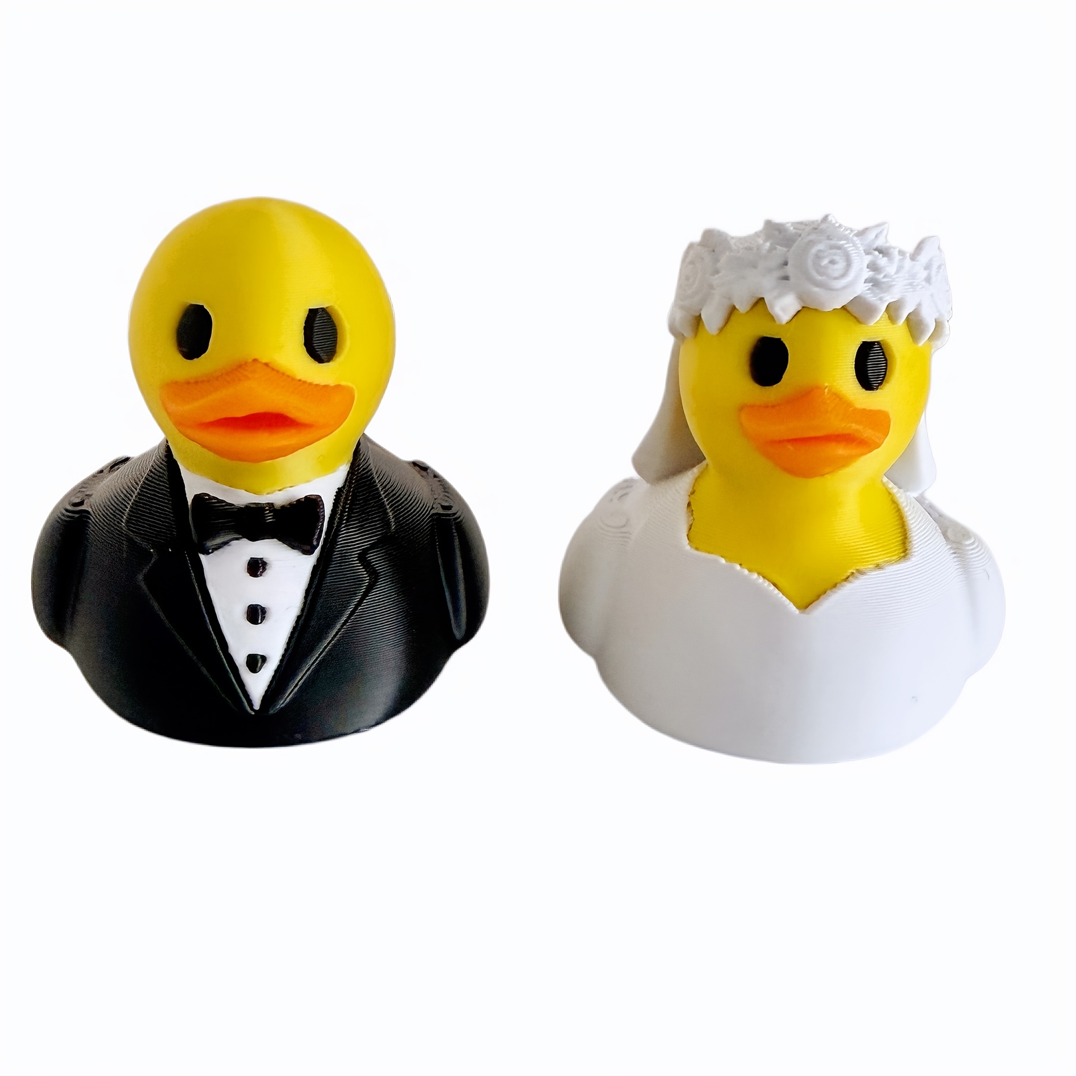 Image of Wedding Duck Figure Toys Set | 3d Printed Bride And Groom Ducks | Viral Mini Collectible For Wedding Decor, Holiday Gifts, Mother's Day And Father's Day