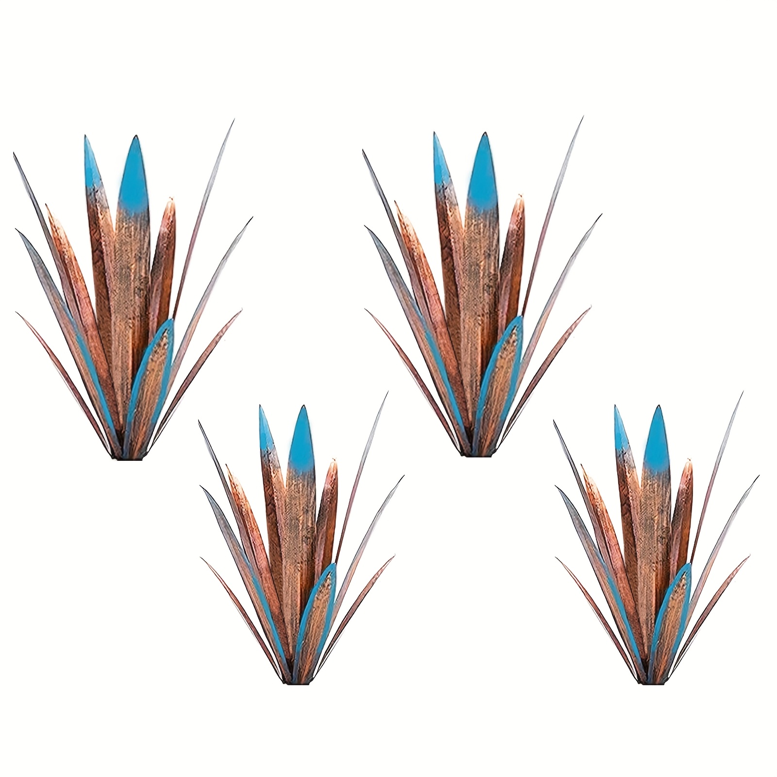 TEMU 4pcs Metal Agave Sculptures, Hand-painted Iron Decor, Valentines Decorations, Valentine's Day, Easter Decorations, & , Home Decor & Accessories,