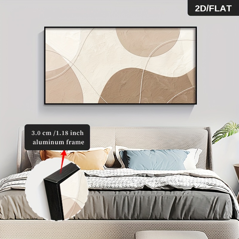TEMU 2d Flat, Aluminum Frame Irregular Pattern Wall Art, Framed Abstract Pattern 2d Art Print Canvas Wall Decoration Poster, Room Bedroom Kitchen