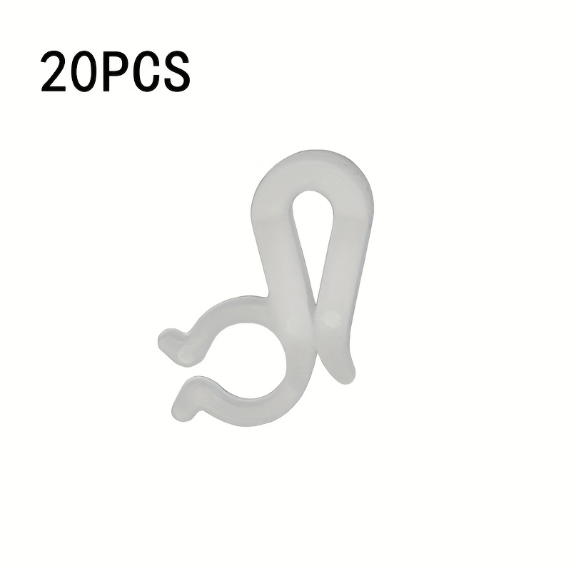 TEMU 20/60/120 pièces Pinces de Noël en Plastique Blanc Extérieur, Crochets Résistants aux Intempéries pour Guirlandes et Décorations Jardin - Piles,