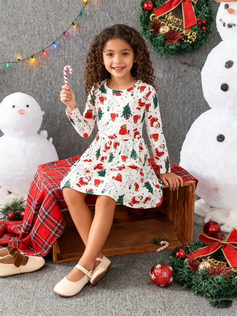 2pcs girls christmas party dress long sleeve midi - Temu New Zealand 2pcs girls christmas party dress long sleeve midi - Temu New Zealand