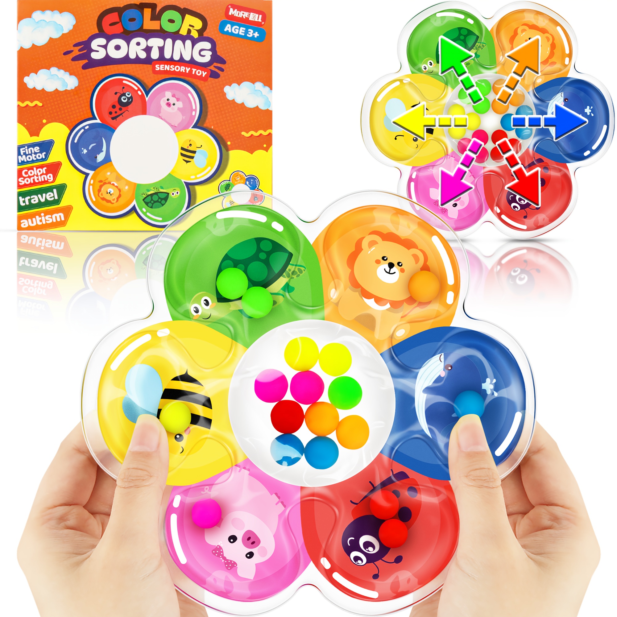 Color Sorting Sensory Toys, Fidget Toys Calming Toys Color Sorting