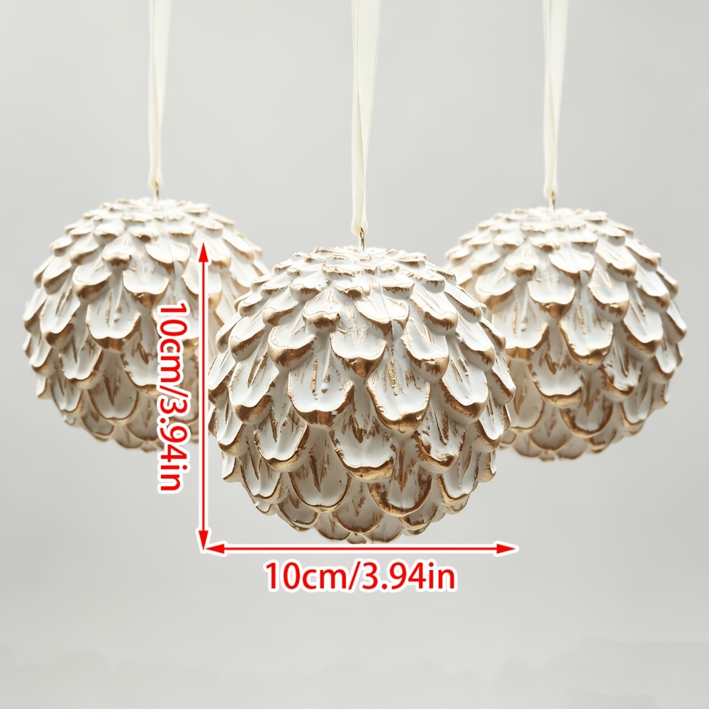TEMU 3pcs Ball Ornaments, Christmas Balls, Christmas Tree Decorations, Large Size, Plastic Material, Hanging Decorations, Suitable For Christmas Tree