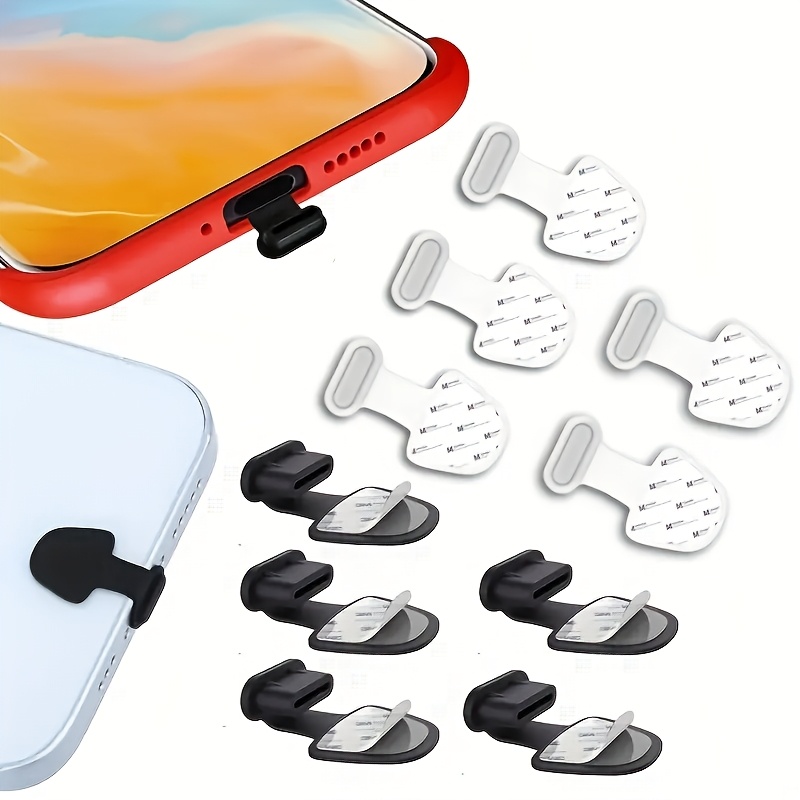10 kappaleen setti puhelimen pölysuojuksia, jotka suojavat latausporttia. Anti-Loss -tarroja, jotka ovat yhteensopivia Type-C -liittimellä.