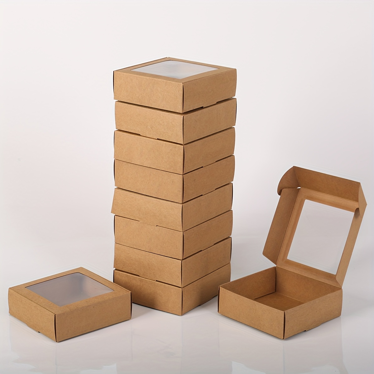 Geschenk für Sie/Ihn 20 Stück Braune Offene Fenster * Flugzeugboxen, Einfache und Elegante Verpackungsboxen, Geschenkboxen für Feiertagsfeiern, Seifen- und Trockenblumen-Verpackungsboxen,