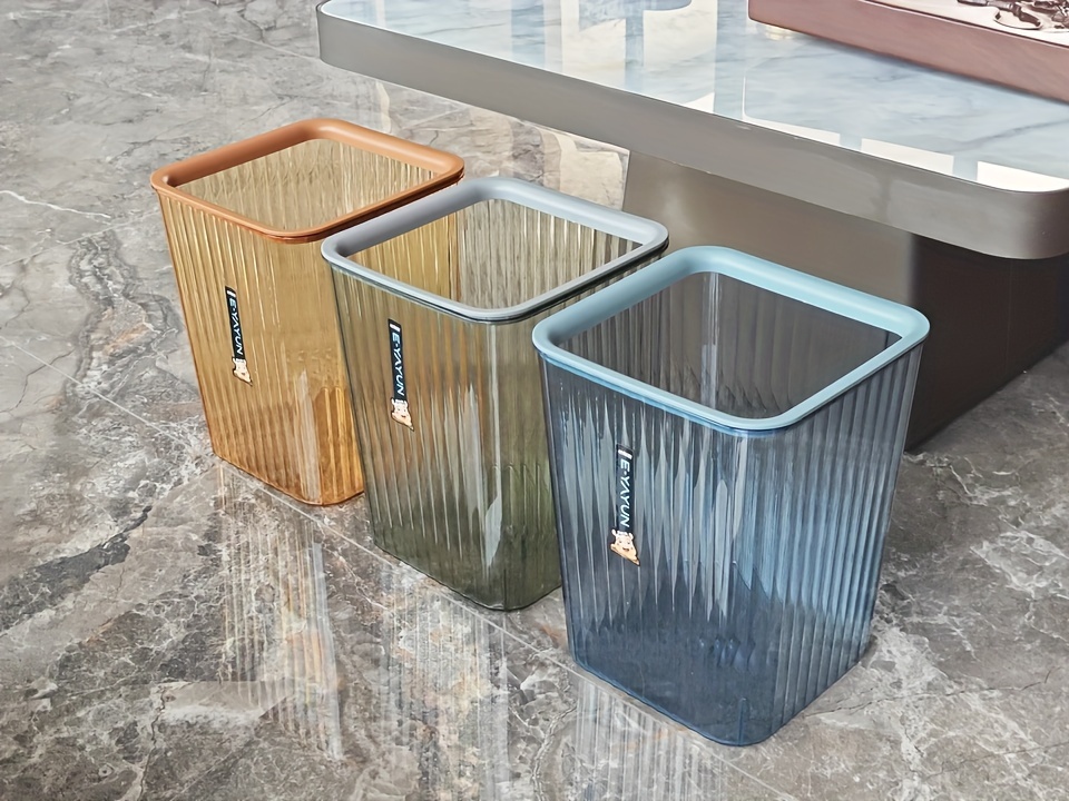1pc large capacity good looking trash can simple pleated creative trash can plastic waste paper bucket garbage bin for bathroom living room bedroom and   use without Product details 1