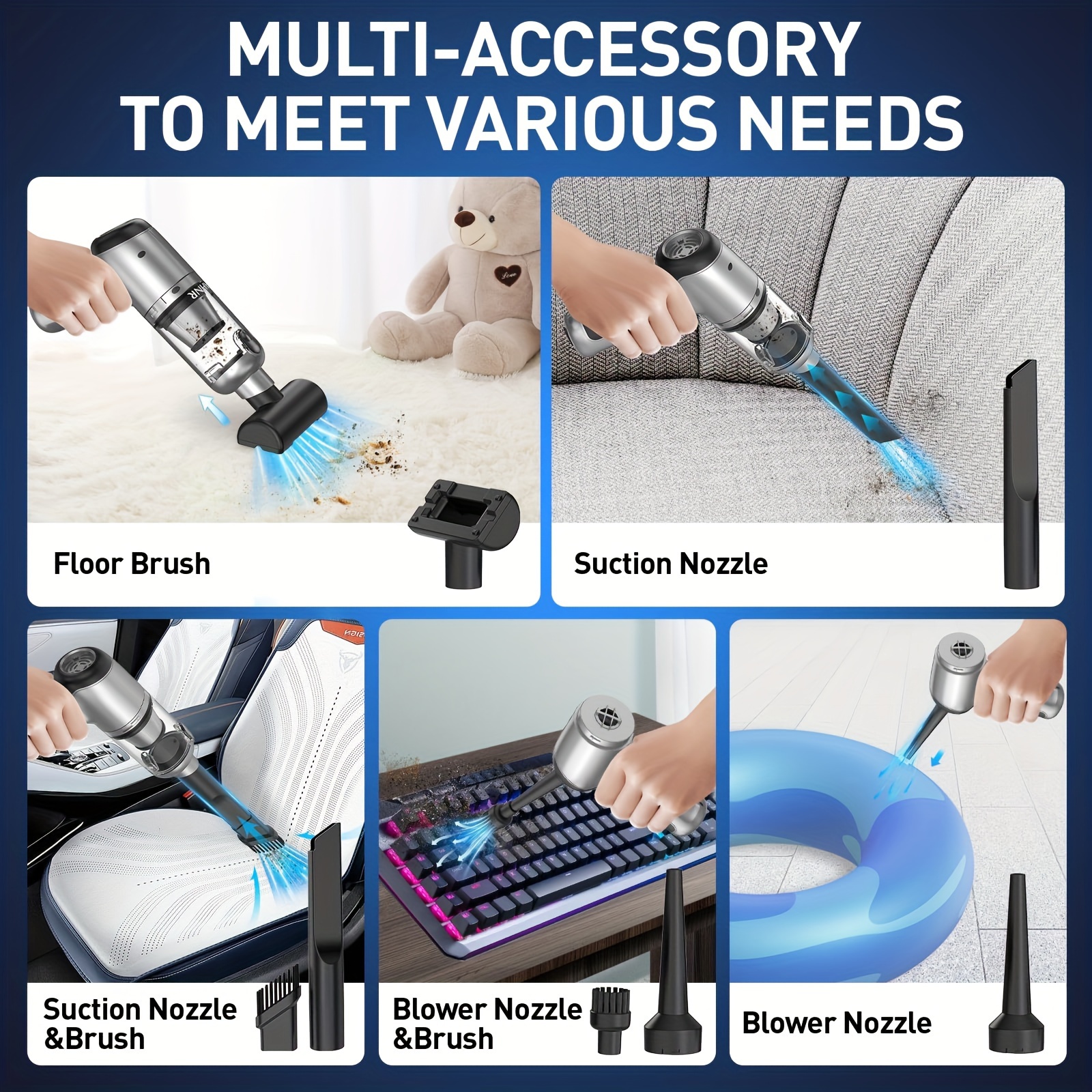 handheld car vacuum cleaner cordless with brushless motor 20000pa high power vacuum cleaner air duster 3 in 1 keyboard portable vacuum cleaner mini   cleaner for car home details 3