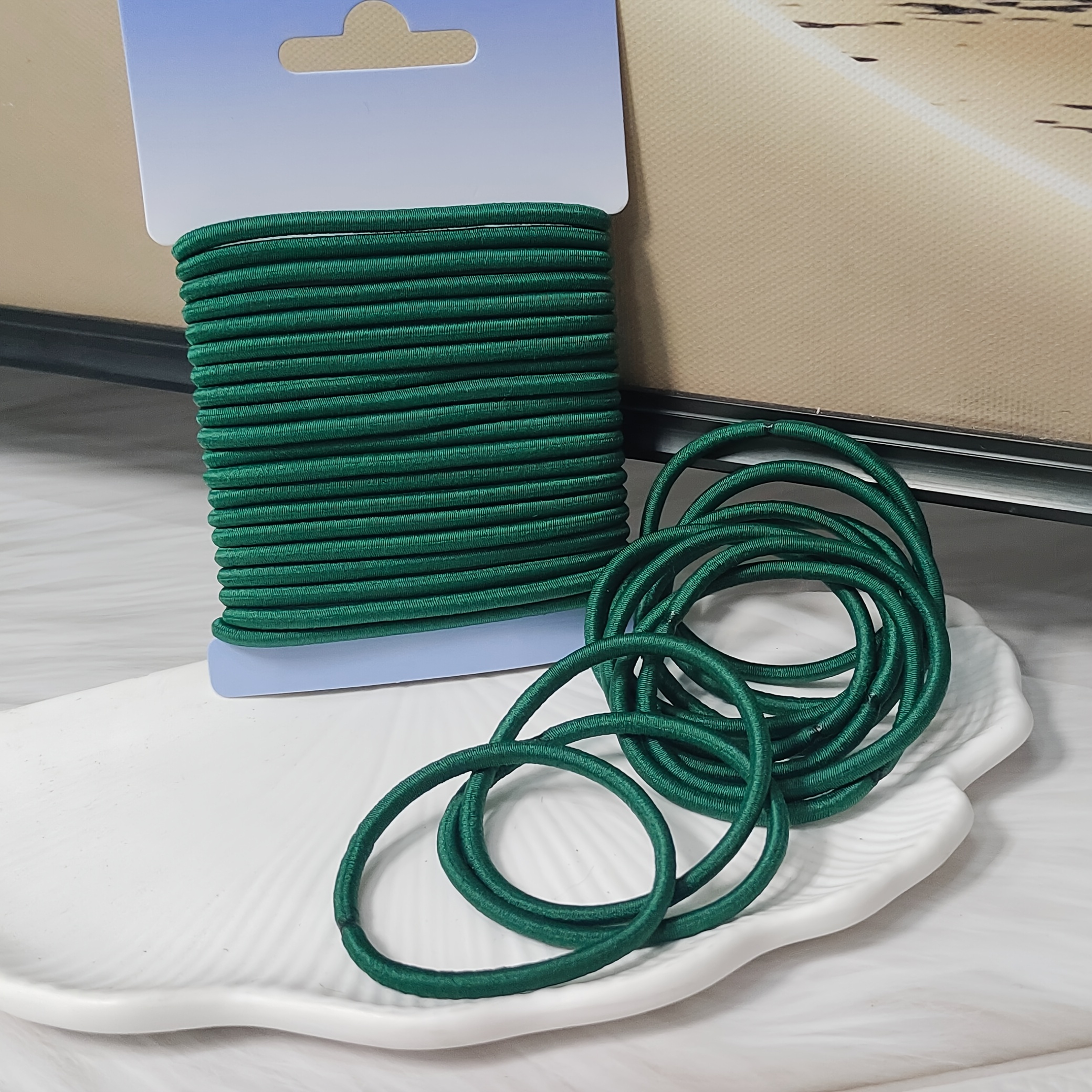 TEMU 20 pezzi di elastici per capelli da 3,2 mm semplici ed eleganti ad elasticit� - per code - senza danni - per donne e
