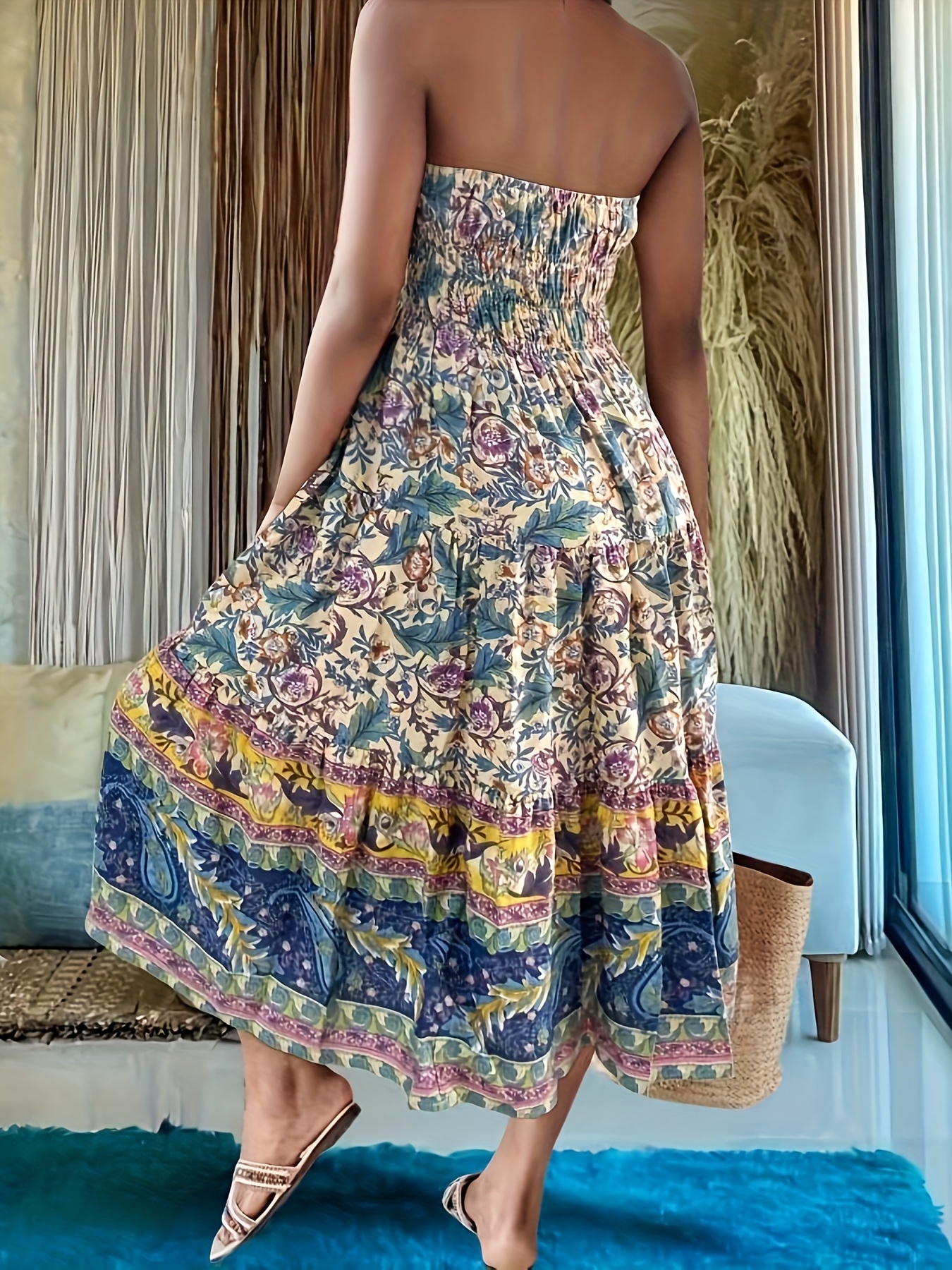 maxi skirt women vibrant two way floral Temu Ireland