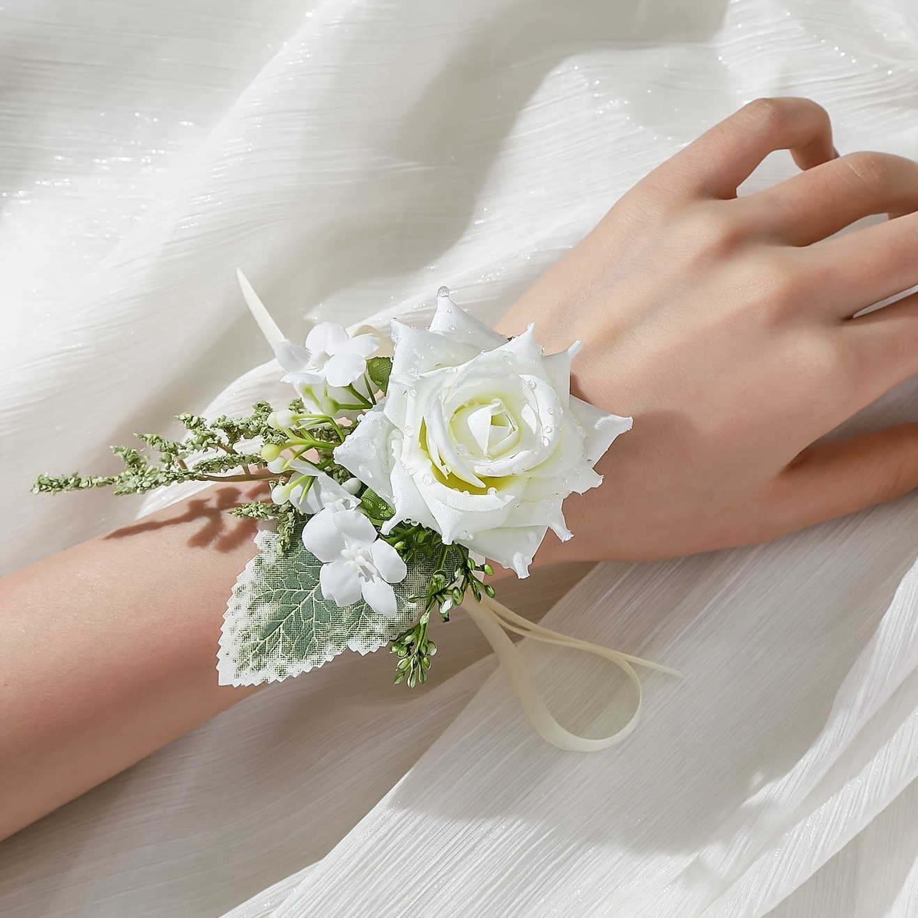 Nature-Inspired Artificial Flowers and Leaves with Dew Decorations