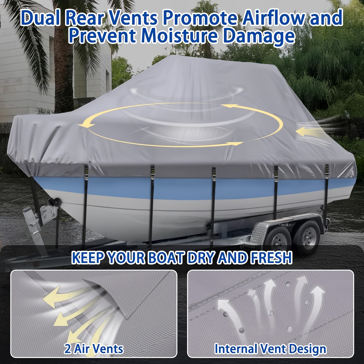 900D Heavy-Duty Marine Grade Center Console Boat Cover