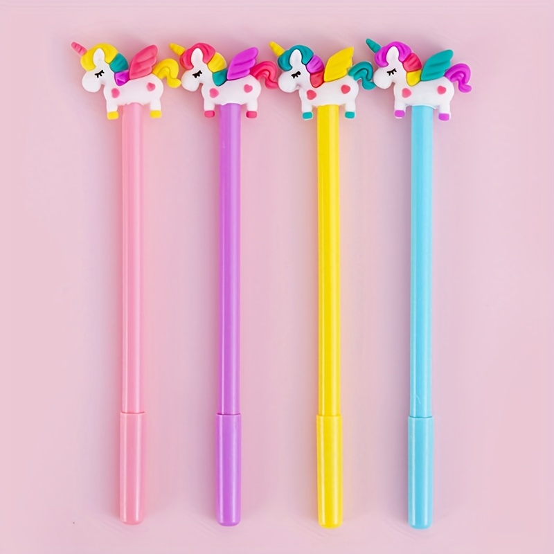 

8pcs Unicorn Heart Pen Set, Fine Point Writing Pens, Plastic, College Ruled, Assorted Colors, With No Feathers, For 14+, Valentine's Day & Holiday Gifts