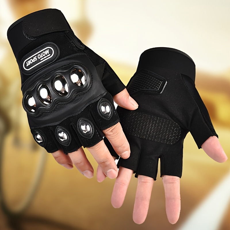 TEMU 1pair Outdoor Knuckle Motorcycle Gloves