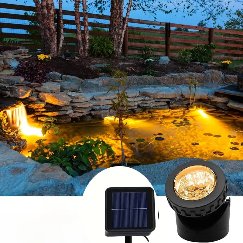Luces de estanque solares LED a prueba de agua Foco Lámpara subacuática Luces de estanque solares LED a prueba de agua Foco Lámpara subacuática